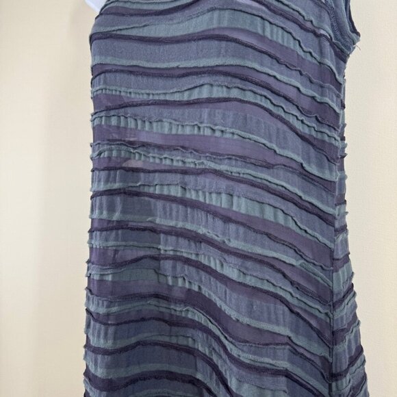Cut Loose Lagenlook Textured Cotton Blend Bluish Gray Sleeveless Dress Size XS - Picture 5 of 13